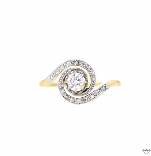 Bague tourbillon diamants serti grains