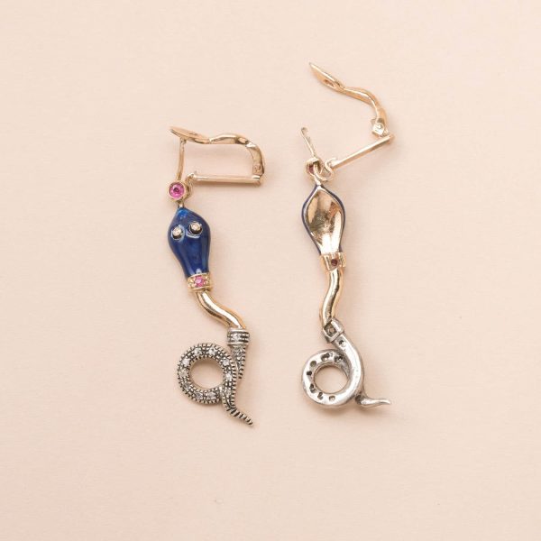 760150_Pendants d'oreilles_serpents_or_argent_émail