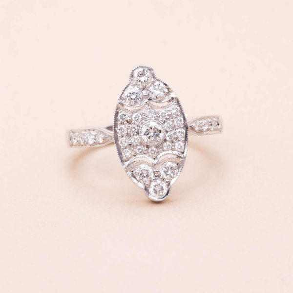 760403 bague marquise or diamants