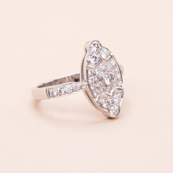 760403 bague marquise or diamants