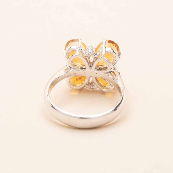 Bague Fleur Citrine Diamants