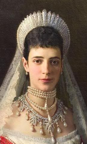 L'impératrice Maria Feodorovna portant ses bijoux de perles
