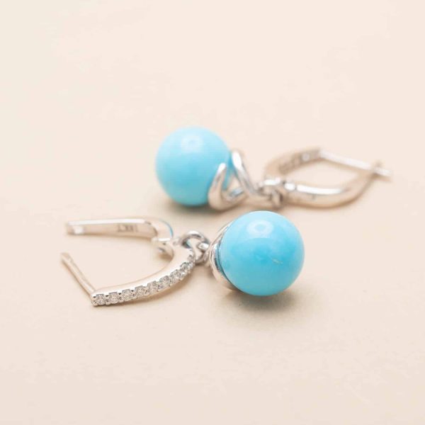 Boucles Billes Turquoise