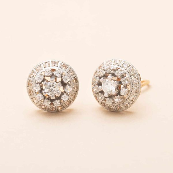 Boucles Rondes Or Argent et Diamants