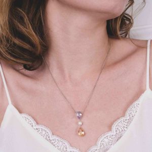 Collier Améthyste Citrine Perle