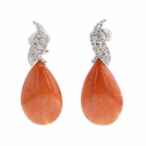 761220_Pendants d'oreilles_or blanc_gouttes de corail