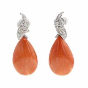 761220_Pendants d'oreilles_or blanc_gouttes de corail