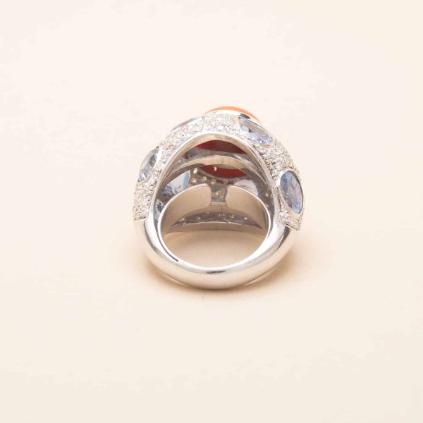 Bague Sophia Corail Saphirs