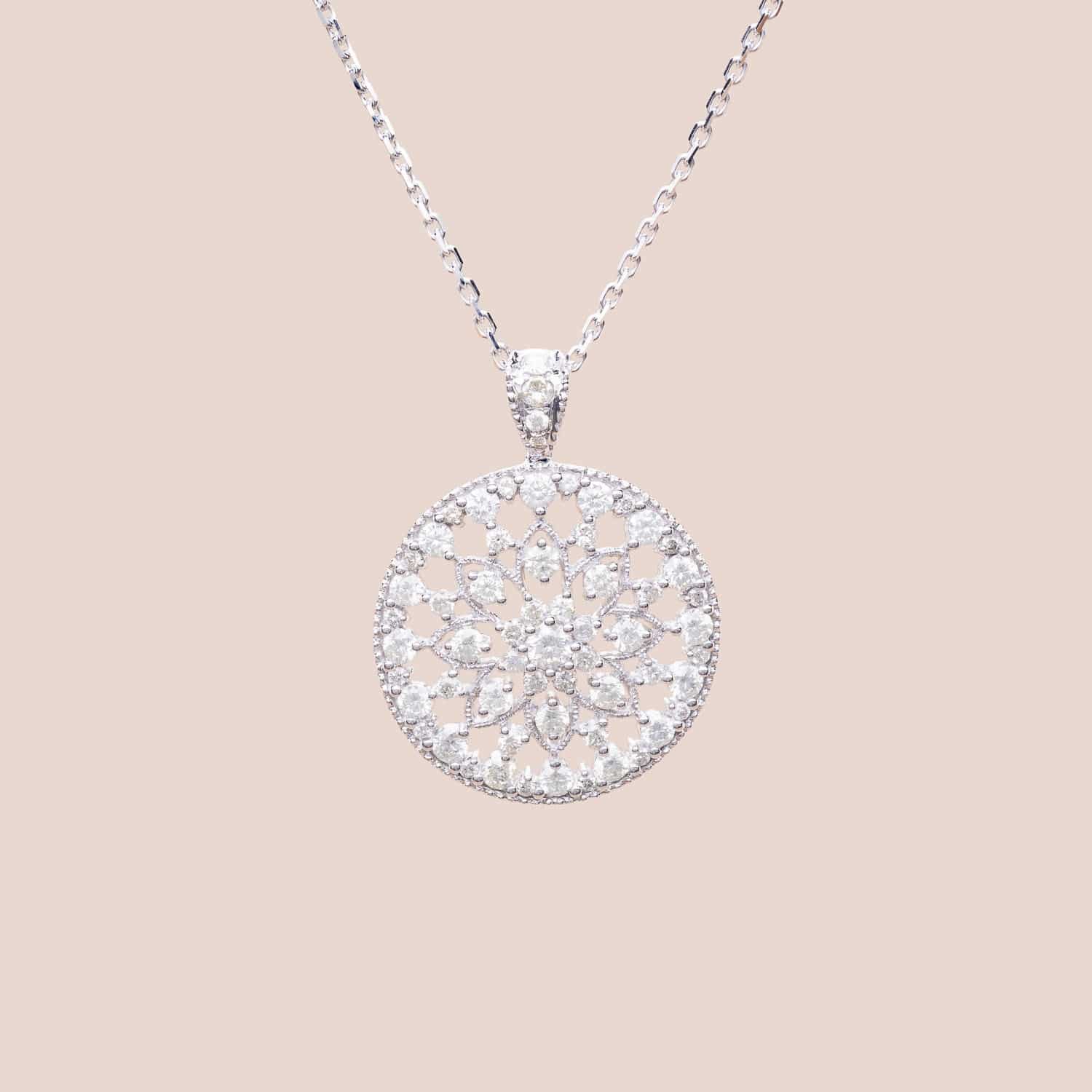 Pendentif Rosace diamants