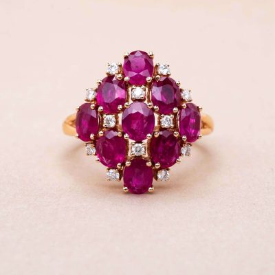 Bague Lucia rubis or rose