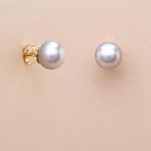 Paire de boutons d'oreilles or et perles