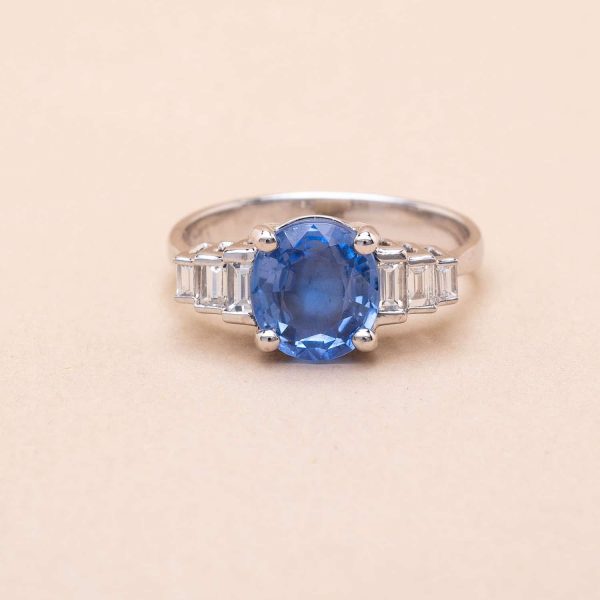 Bague Cushion Saphir