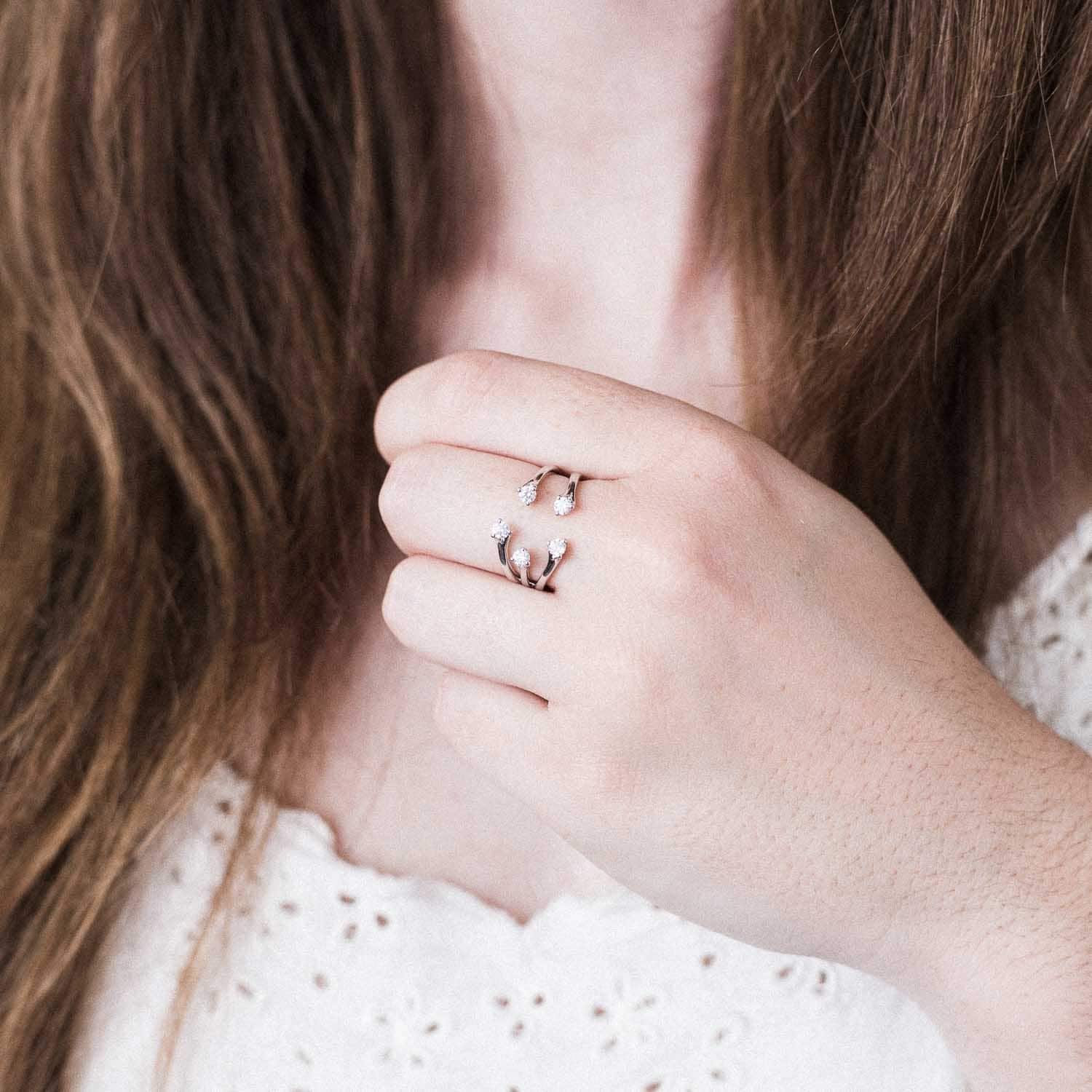 Bague Ouverte Diamants