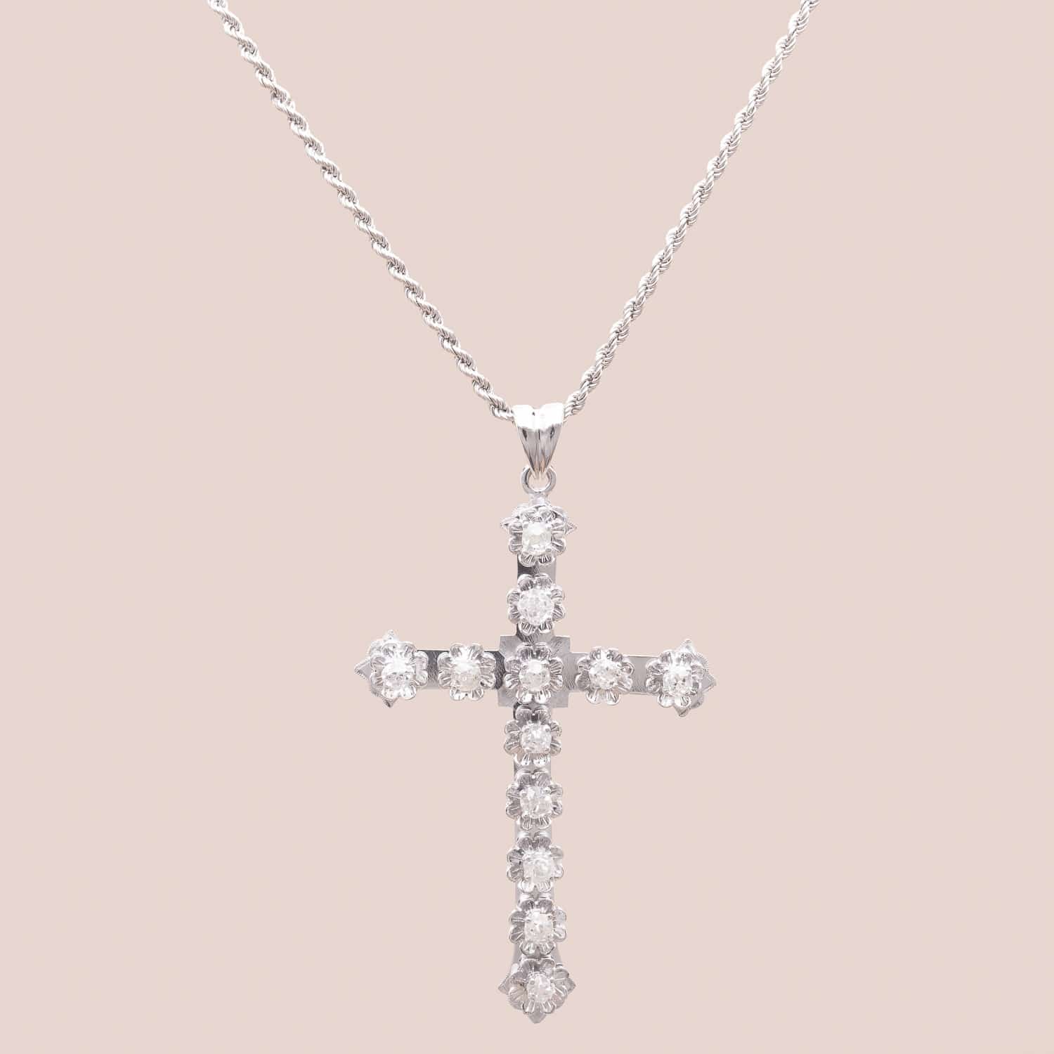 Pendentif Johnny Platine Diamants
