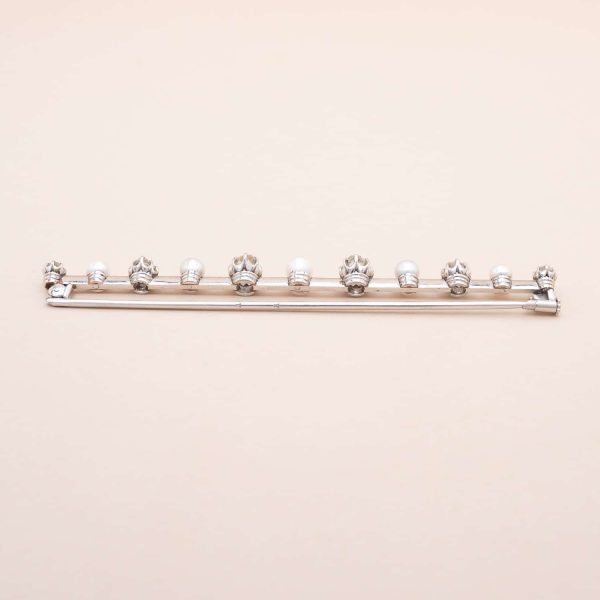 Broche Baronne diamants perles-10156