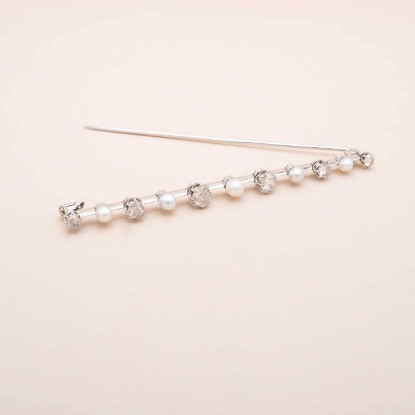 Broche Baronne diamants perles-10157