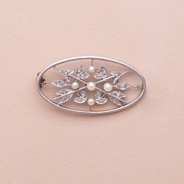 Broche Sissi Platine Perles