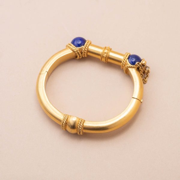 Bracelet Jonc Lapis Lazuli Antique Or bracelet vintage