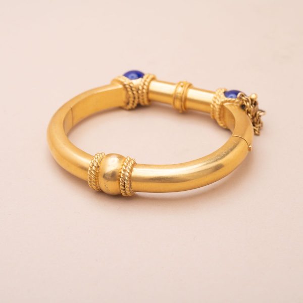 Bracelet Jonc Lapis Lazuli Antique Or bracelet vintage