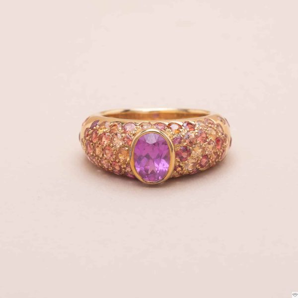 Bague Or Saphir Rose