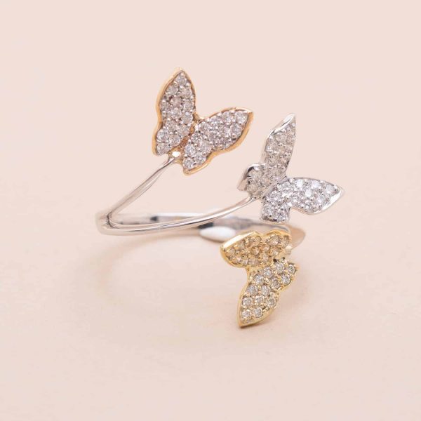 Bague Papillon Trois Ors