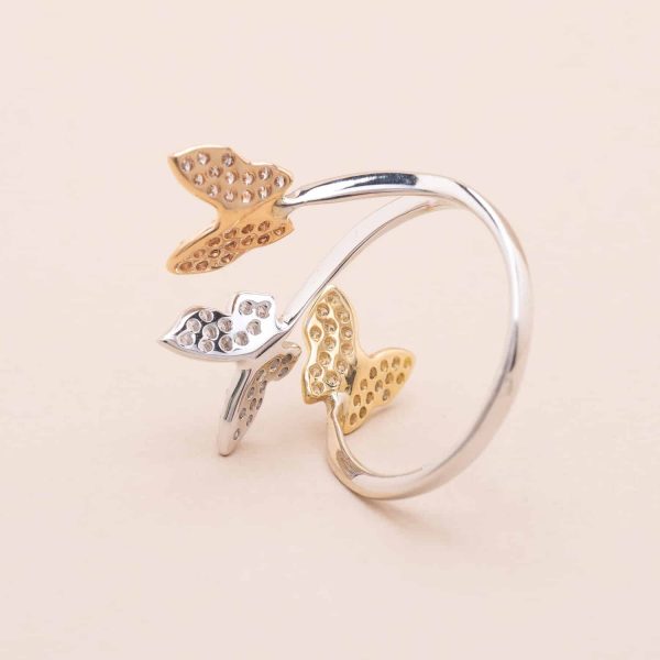 Bague Papillons Trois Ors