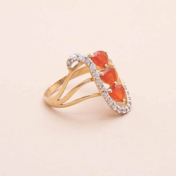 Bague Feuillage Orange