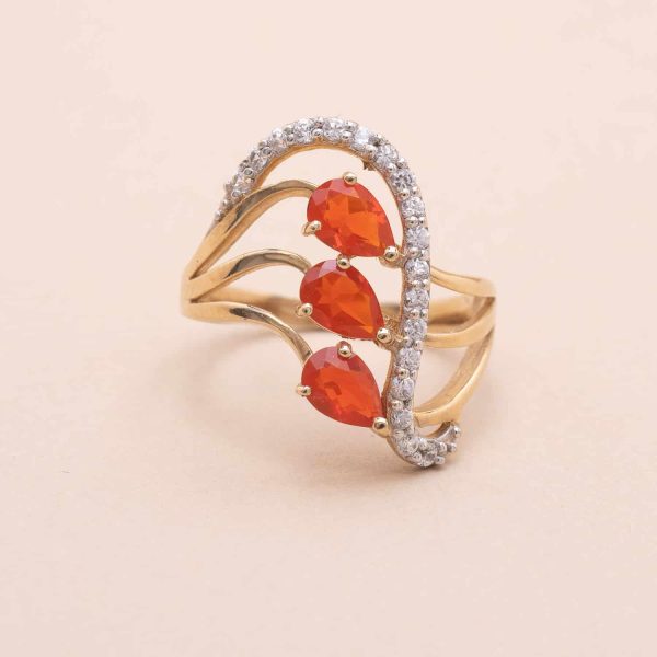 Bague Feuillage Orange