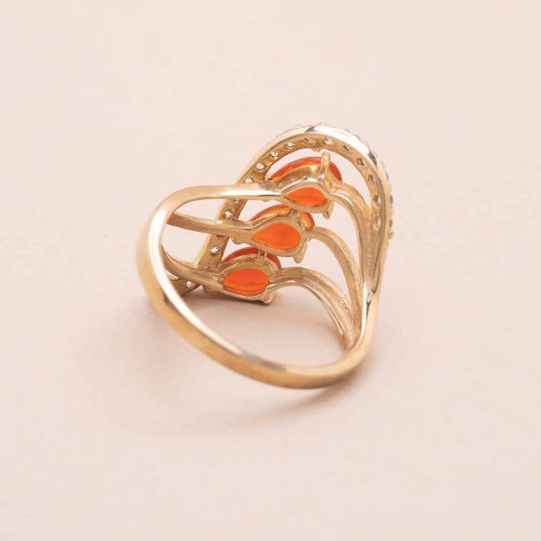 Bague Feuillage Orange