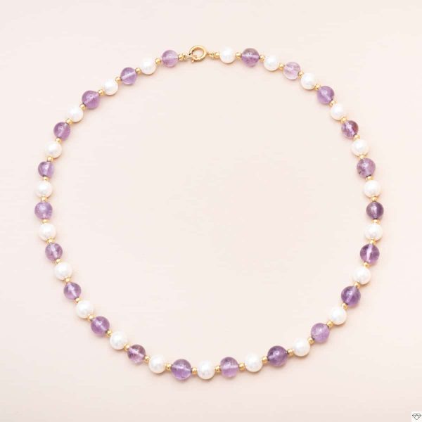 Collier Perles et Améthystes