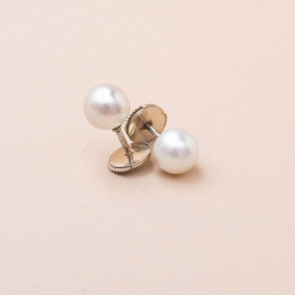 Boutons Oreilles Or Perles