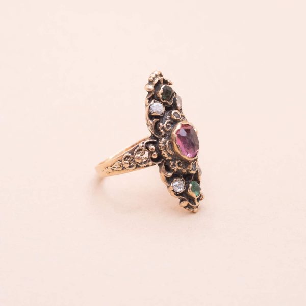 Bague Marquise Colorée