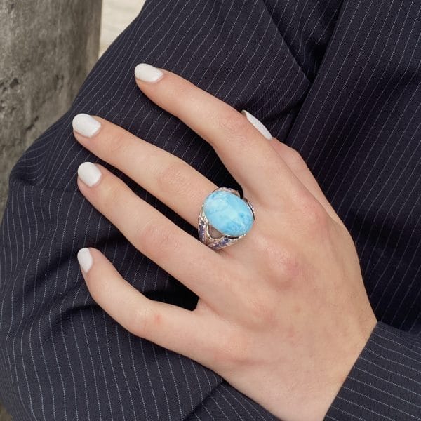 Bague Larimar Saphirs