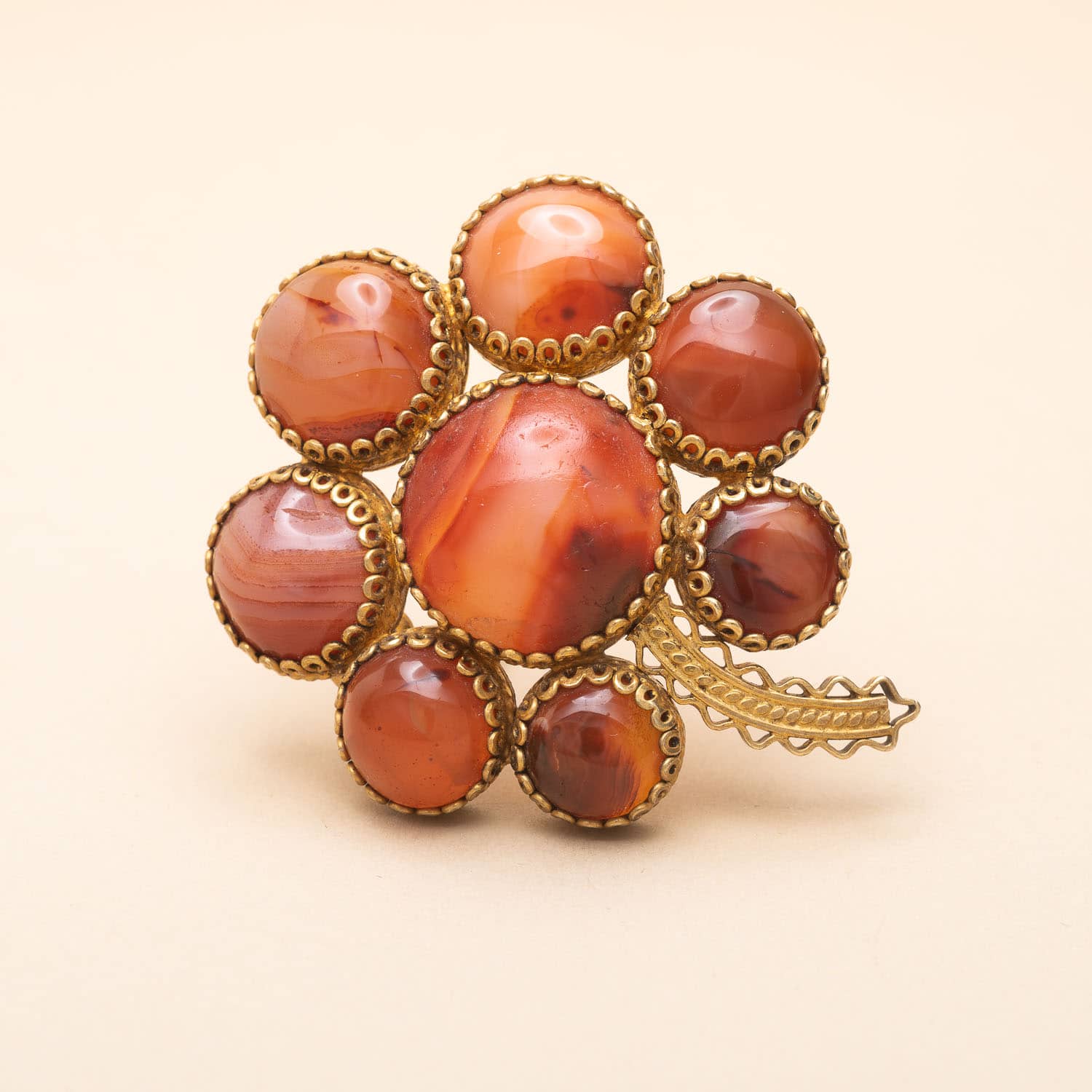 Broche Yvi Cornaline