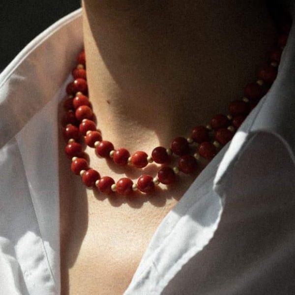 Collier Perles Corail