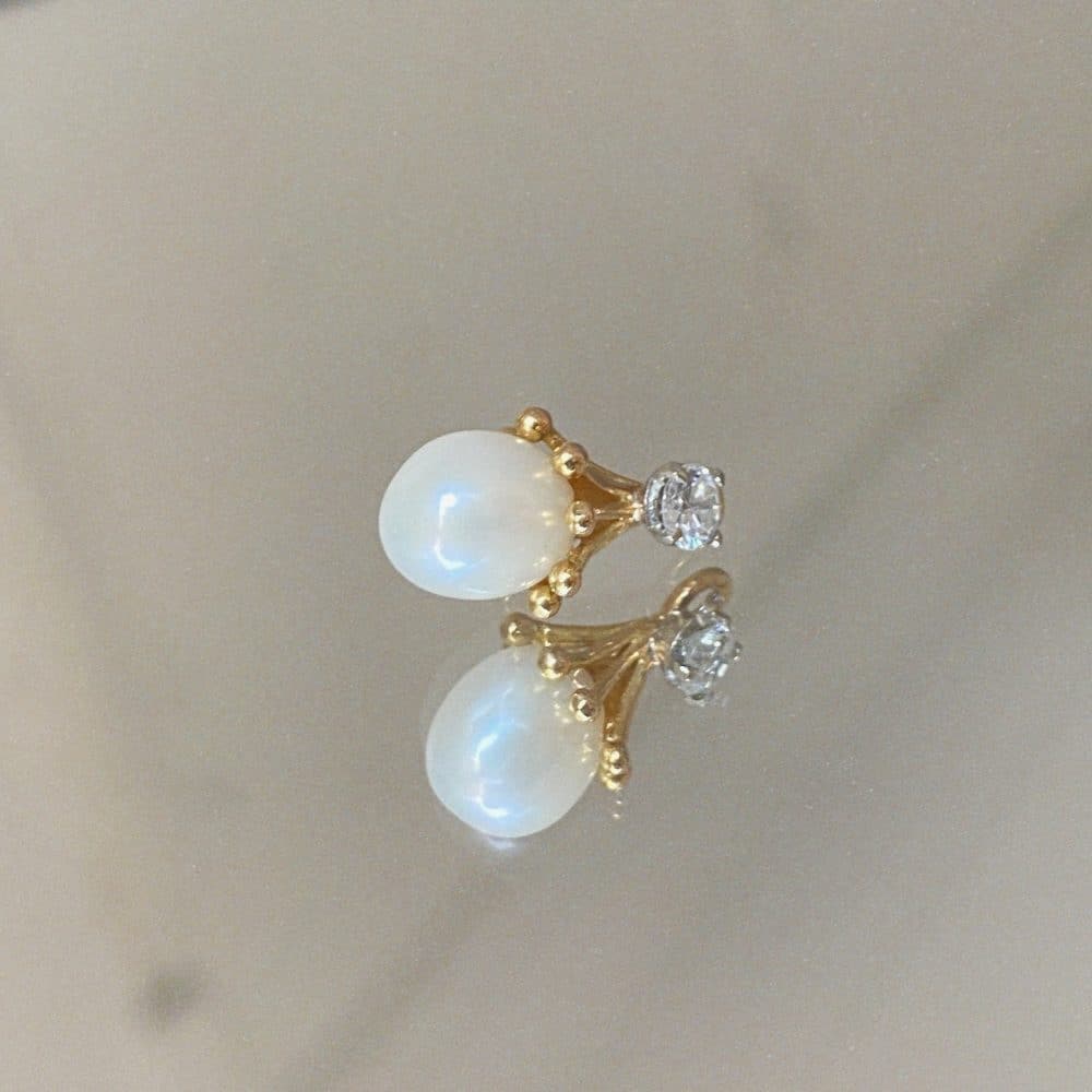 762844 Pendentif Or Perle Diamant