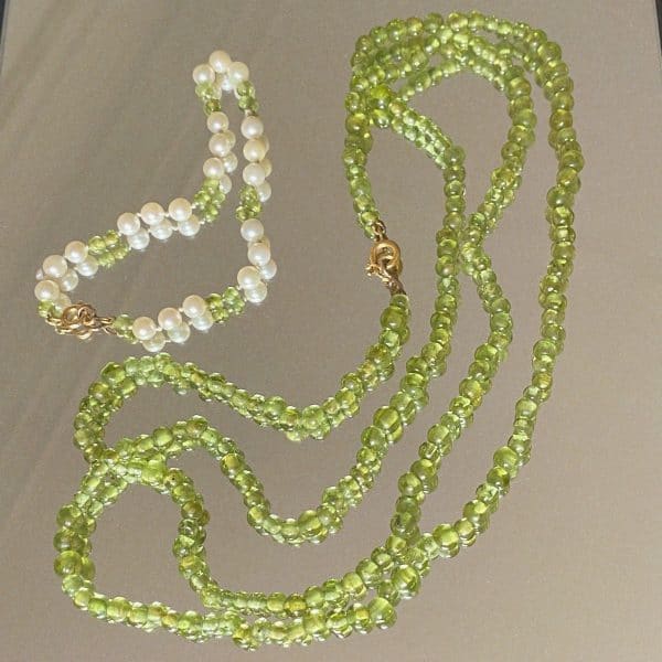 Ensemble Peridots Collier et Bracelet