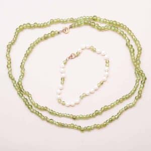 Ensemble Peridots Collier Bracelet