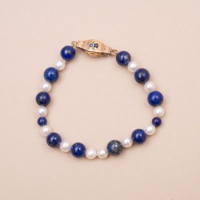 Bracelet Émail Perles de Lapis