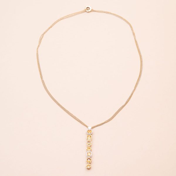 Collier vintage en or jaune et citrine vue globale