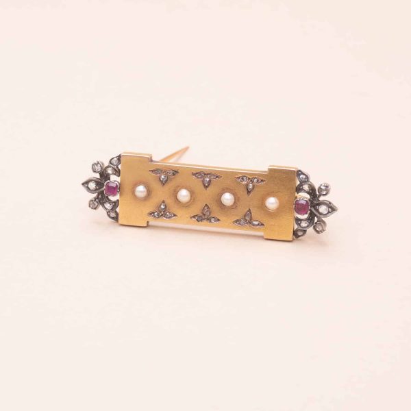 Broche Barrette Or Platine