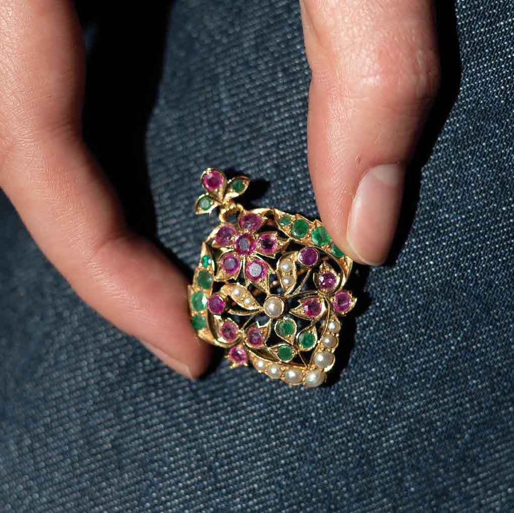 Pendentif India Rubis Or