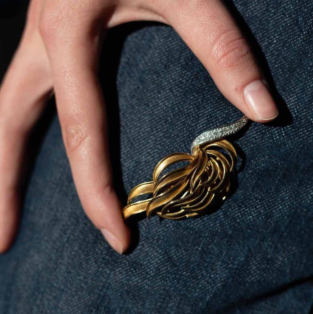 762956-4 Broche Dahlia Or