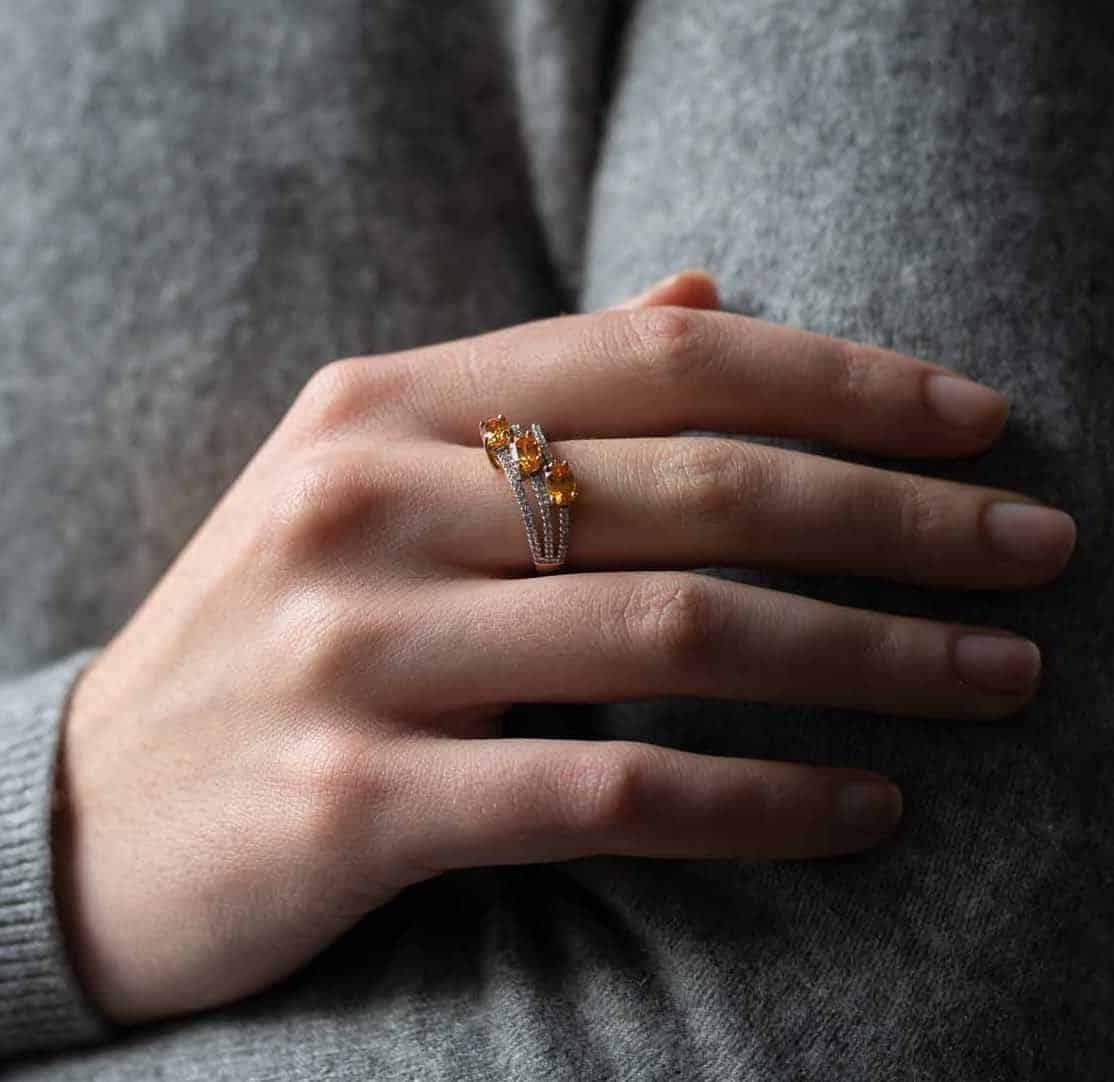 Bague Triple Wave Or