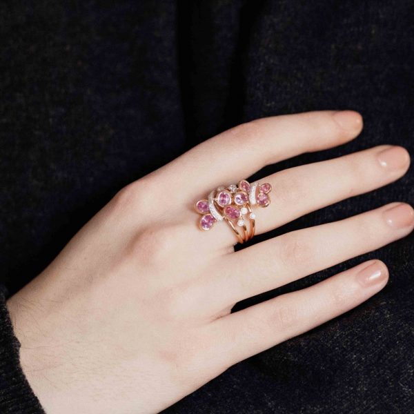 Bague Papillons Pink Saphirs