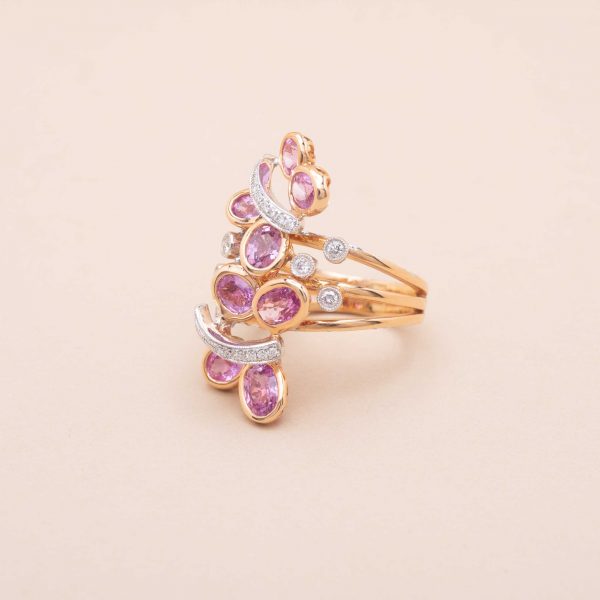 Bague Papillons Pink Saphirs