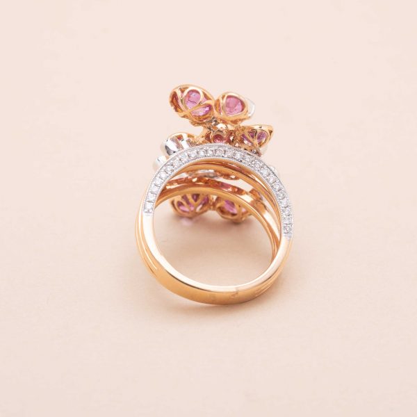 Bague Papillons Pink Saphirs