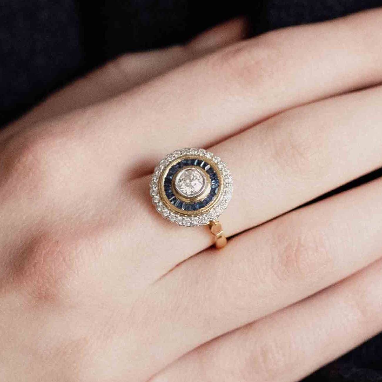 793034-031 Bague Cible Platine Diamants