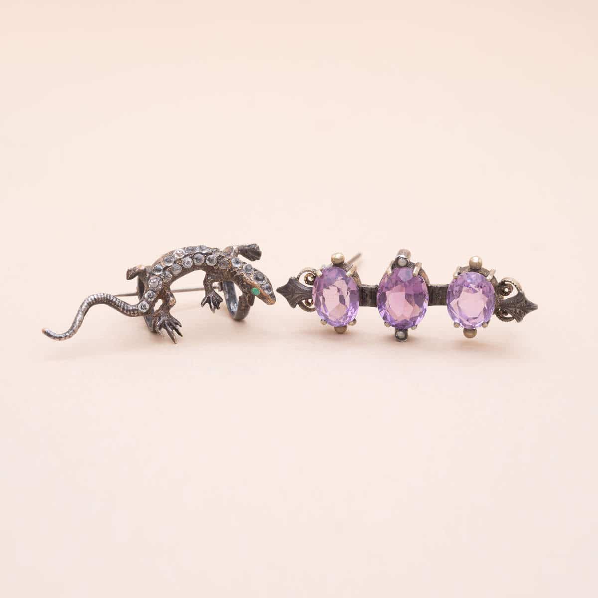 Broches Salamandre et Barette Anciennes