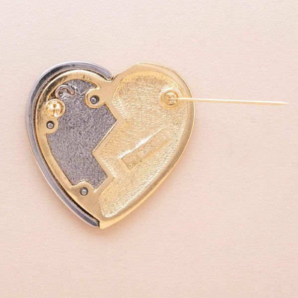 YSL Vintage Broche Coeur Brisé